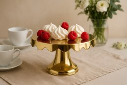 Patera ozdobna metalowa złota 24x24x13,5 cm mała