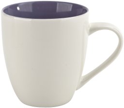 Kubek porcelanowy 470 ml Biały - fioletowy