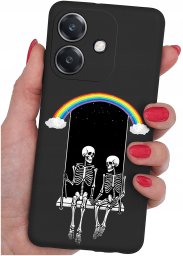 Etui do Oppo A40 | A40M | WZORY | SILIKONOWE MATT SZKŁO 9H