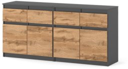 Komoda 160cm Szara Dąb Wotan Szafka Loft Nowoczesna Salon Pokój 4 Szuflady