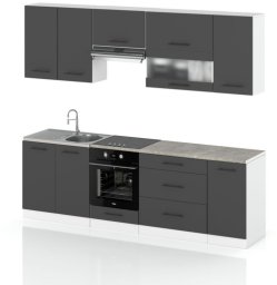 Meble Kuchenne Kuchnia Marocco 2.6m Nowoczesne Szafki Modułowe Szare Mat
