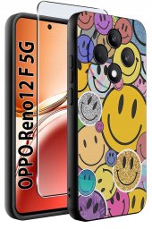 Etui do Oppo Reno 12 F 5G | 12 FS 5G WZORY |SILIKONOWE MATT CASE + SZKŁO 9H