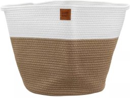 Kosz na zabawki, dla psa, bia�y/ be�owy, materia� sznurek bawe�niany, rozmiar 35x35cm