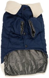 Kurtka, dla psa, granatowa, z ko�nierzykiem, pikowana, rozmiar S, 35