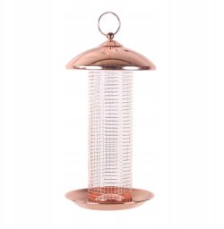 Karmnik dla ptak�w, metalowy, wisz�cy, z kratk� 16x16x30,5 cm