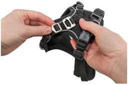 Premium FlexMesh, szelki, dla psa, czarne, L: 63�92 cm/25 mm, dostosowane dla mops�w i buldog�w