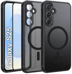 Etui do Samsung S25 do MagSafe MATT CASE WZMACNIANE Szkło 5D PREMIUM