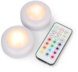 Zestaw lampek LED RGBW z pilotem - KC007 - 16 kolorów - 62,2x27,6mm - 2szt. - Bambu Lab}