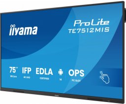 iiyama Monitor 75 '' TE7512MIS-B4AG  40pkt,IPS,4K,24/7,7H,                ANDROID 14, RK3576, 8/128GB, EDLA, Essential
