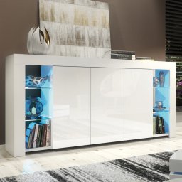 Komoda Eden 164cm RTV ONE FURNITURE - Biały Laminat & Połysk
