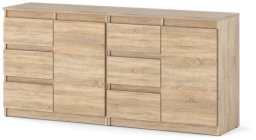 Komoda Do Salonu Sypialni Pokoju 160cm Duża Szafka Z 4 Szufladami Sonoma