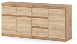Komoda 160cm Szafka Nowoczesna 5 Szuflad Pojemna Do Salonu Dąb Wotan Sonoma