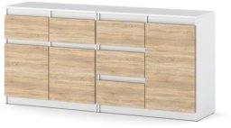Komoda Nowoczesna Do Salonu Sypialni 160cm Szafka 5 Szuflad Biała Sonoma