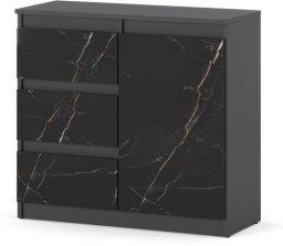 Komoda Z 3 Szufladami Mała Szafka Pojemna 80cm Szary Mat San Sebastian