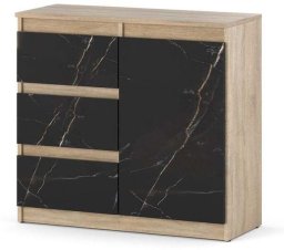 Komoda 3 Szuflady Mała Szafka Nowoczesna 80cm Dąb Sonoma San Sebastian