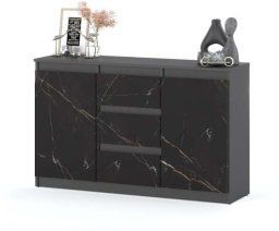 Hurtownia-Mebli Komoda Do Salonu Nowoczesna Pojemna 120cm 3 Szuflady Szary San Sebastian