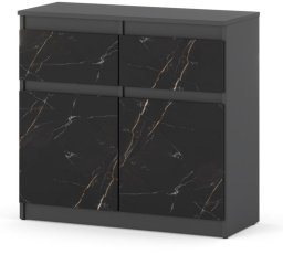 Komoda Szafka 80cm Z 2 Szufladami Salon Sypialnia Mała Szara San Sebastian