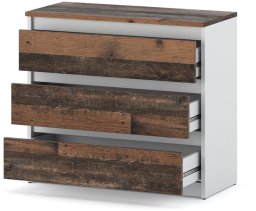 Komoda 3 Szuflady Hugo Szafka Rtv Nowoczesna 80cm Vintage Biały Old Style