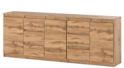 Hurtownia-Mebli Komoda Drewniana Do Sypialni 6 Szuflad 200cm Do Pokoju Dziecięcego Wotan