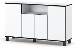 Komoda Biała Połysk 140cm Bruno Pojemna Nowoczesna Szafka Salon Sypialnia