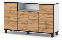 Komoda Biała Wotan 140cm Bruno Szafka Rtv Salon Sypialnia Pokój Młodzieżowy