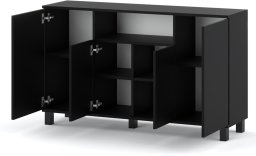 Komoda Czarna 140cm Bruno Szafka Rtv Do Sypialni Salonu Młodzieżowa