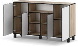 Komoda Z Drzwiczkami Do Sypialni 140cm Dąb Sonoma Biała Szafka Rtv Salon