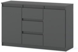 Hurtownia-Mebli Komoda Szara Do Pokoju Dziecięcego 3 Szuflady Agnes 120cm Salon Sypialnia