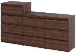 Komoda 10 Szuflad Pojemna Szafka Salon Stolik Rtv Młodzieżowy 160cm Wenge