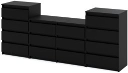Komoda 14 Szuflad 220cm Loft Stolik Szafka Rtv Salon Sypialnia Czarny Mat