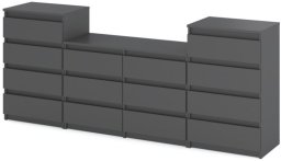 Komoda Meblościanka Szafka Rtv Salon Sypialnia 220cm Loft Szuflady Szara