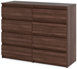 Hurtownia-Mebli Komoda Z 6 Szufladami Brązowa 100cm Hugo Szafka Rtv Dąb Wenge Młodzieżowa