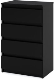 Komoda 4 Szuflady Hugo 60cm Nowoczesna Szafka Rtv Czarna Do Salonu Sypialni