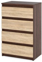 Komoda 4 Szuflady 60cm Pojemna Szafka Rtv Sypialnia Salon Dąb Wenge Sonoma