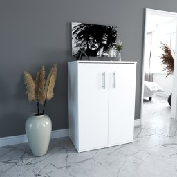 Komoda Biała Szafka Do Salonu Sypialni 60cm Drzwiczki Półka Młodzieżowa