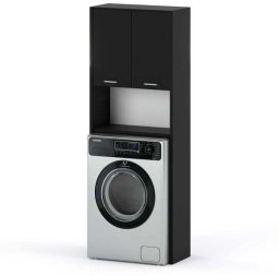 Szafka Łazienkowa Stojąca Nad Pralkę Słupek Regał Półki Loft Czarna