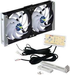 Titan TTC-SC20(B)V2+ Kühlschrank-Doppellüfter 120x25mm IP55, Timer Gleichrichter