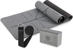 ZESTAW DO JOGI HMS GRAY MATA TPE YM10 + KOSTKA KJ02 + PASEK SJ02