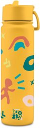 Brosky Pattern Stalowa butelka na wodę w kolorze żółtym 680ml
