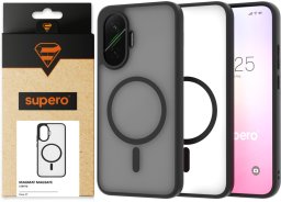 Etui matowe do Poco F7 Magsafe Supero, przezroczysto-czarne