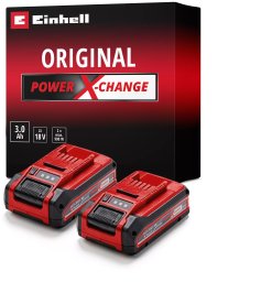 Einhell Akku Power-X-Change Plus TWIN-PACK 18Volt 3,0Ah(rot/schwarz, 2 Stück, ohne Ladegerät)