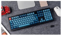 V6 Max(schwarz/blaugrau, DE-Layout, Gateron Jupiter Banana, Hot-Swap, RGB)