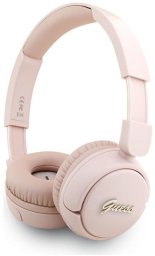 Słuchawki nauszne Guess Bluetooth 5.3 Metal Logo Script różowy