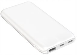 PLATINET POWER BANK 10000 mAh 3,7V 37Wh 12W 2x USB-C 1x USB-A WHITE [46079]