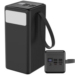 PLATINET POWER BANK 60000 mAh 65W PD FLASHLIGHT USB-C 1M CABLE [46260]