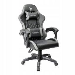 Fotel Varr VARR GAMING CHAIR BACKREST+ARMRESTS REGULATION 2 PILLOWS FOTEL GAMINGOWY FIORANO REGULACJA OPARCIA I PODŁOKIETNIKÓW 2 PODUSZKI GREY+BLACK [45841]