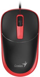 Mysz przewodowa, Genius DX-123, czarno-czerwona, optyczna, 1200DPI