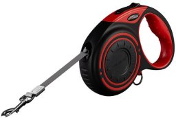 Automatic dog leash with LED light and waste bags Dogness (red)