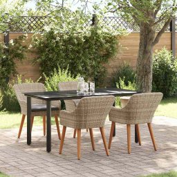 vidaXL VidaXL Zestaw do jadalni 5 pcs Jasnoszary i czarny 160 x 80 x 74 cm