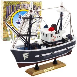 Model Kolekcjonerski Dekoracyjny Statek Kuter Rybacki Flying Lady 24x23cm